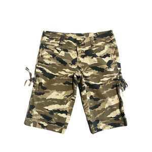Nori Bermuda Tactical Shorts Womens Juniors Size 3 Brown Black Camo Stretch